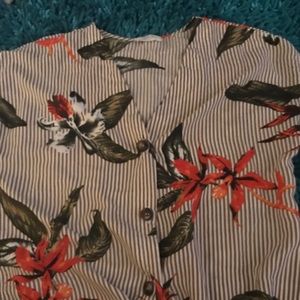 Floral Print Button Down Shirt